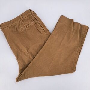 Bills Khakis Mens Size 50 Corduroy Pleated Pants Tan Made USA Relaxed Fit 49x27